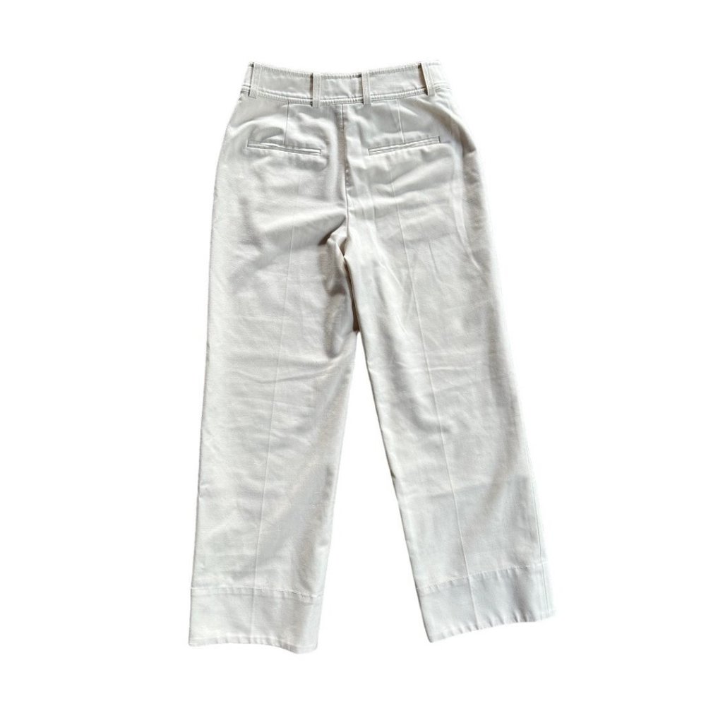 Club Monaco Womens Wide Leg Trouser Pants Pleated Front High Rise Cream Size 2